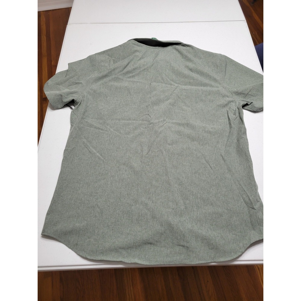 01.Algo NWT Mens Performance Large Green Tommi Commuter Short Sleeved Button Up - Picture 5 of 10